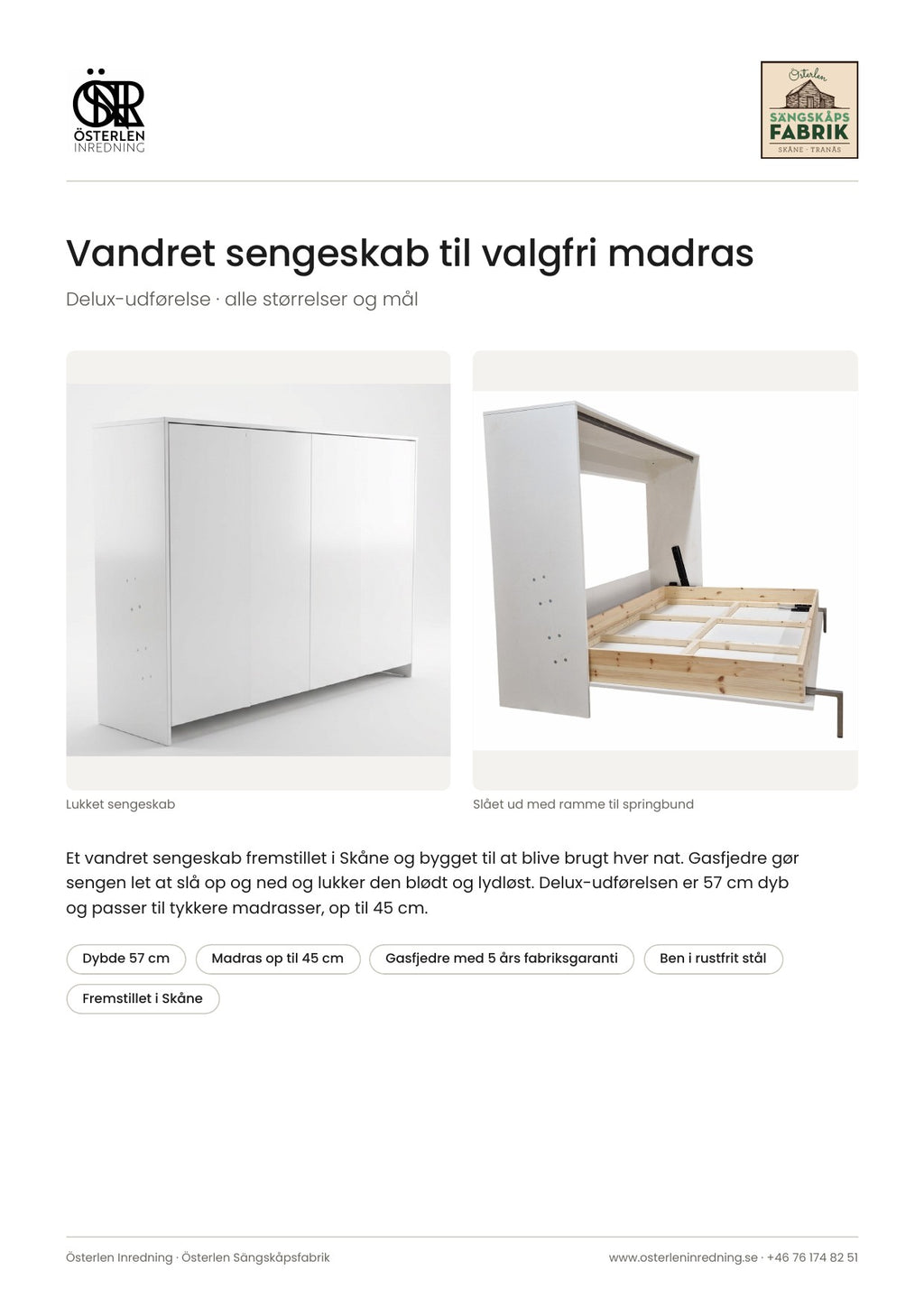 Liggende sengeskab
